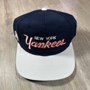VTG Sports Specialties New York‎ Yankees Script Snapback Hat MLB Blue Cap